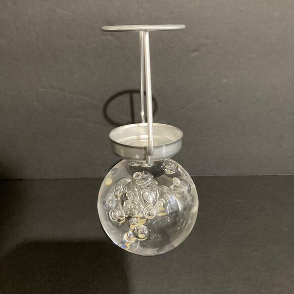 Vintage Lucite Acrylic Bubble Orb Tea Light Candle Holder - Picture 2 of 8